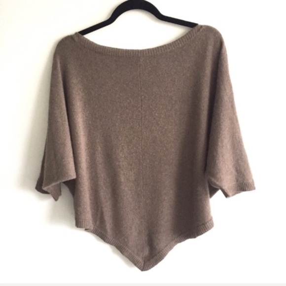 360 CASHMERE Brown Boat Neck Pullover Poncho Sweater Light Brown S - Picture 6 of 8